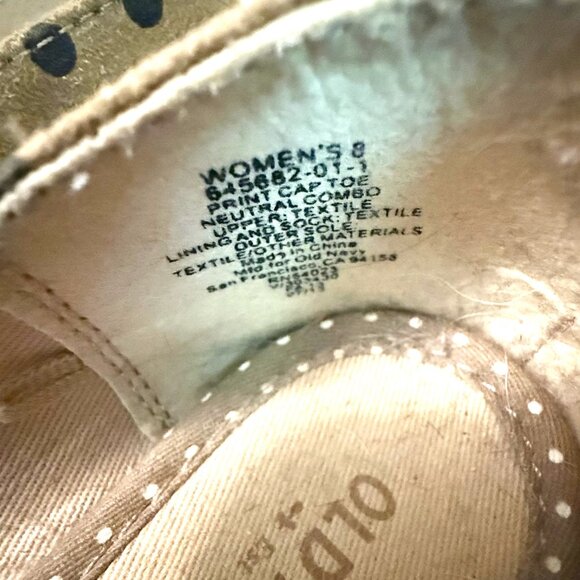 Old Navy Cap Toe Flats Camel with Black Polka Dots Size 8 - Picture 5 of 5